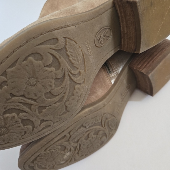 Sofft Coleta Suede Ankle Bootie Boots Womens Barley Metallic Western sz 6.5 - Picture 4 of 7